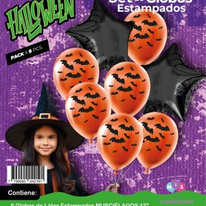 Set de Globos mylar + latex estampado Murciélago x 1