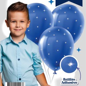 Set de globos Brillos Azul x3