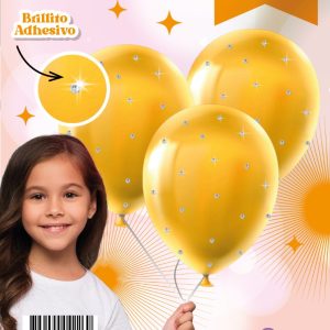 Set de globos Brillos Amarillo x3
