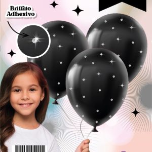 Set de globos Brillos Negro x3