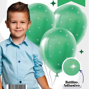 Set de globos Brillos Verde x3