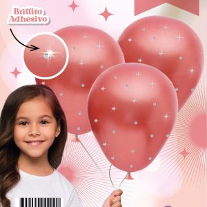 Set de globos Brillos Rosa gold  x3
