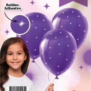 Set de globos Brillos Violeta x3