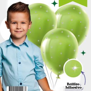 Set de globos Brillos Verde Manzana x3