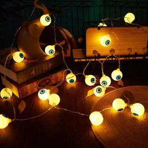 Luces Led Ojos Con Porta Pila x1