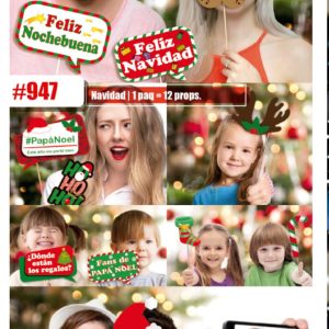 photo booth props de Navidad x 12