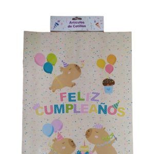 Afiche feliz cumple carpincho/capibara x1