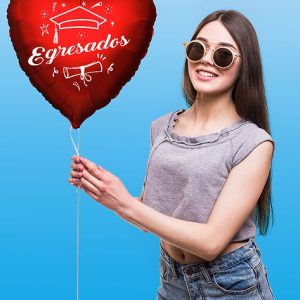 Globo corazón rojo egresados x1