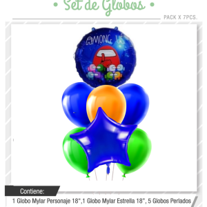 Set de globos Among us 7pcs