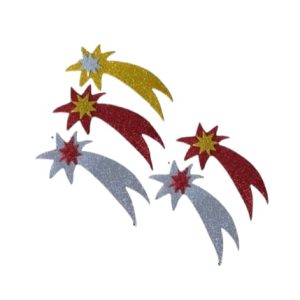 Aplique de Navidad Estrella Fugaz Chica x5