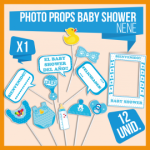 Photo booth props Baby shower NENE x 7