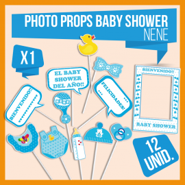 Photo booth props Baby shower NENE x 7