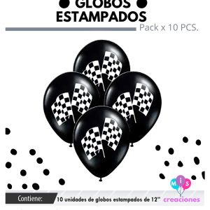 Globo De Latex Estampado bandera de carrera x  10