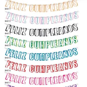Banderin Feliz Cumpleaños Calado Metalizado