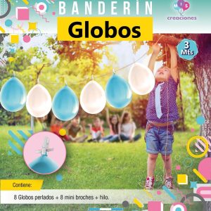 Banderín de globos Celeste y Blanco