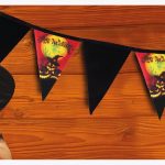 Banderin estampado con Foto de Halloween Negro x1