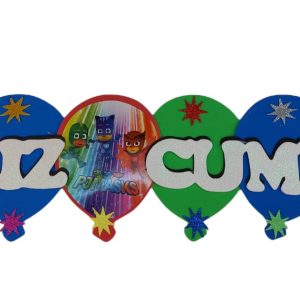 Cartel Goma Eva de Feliz cumpleaños Pj Masks x1