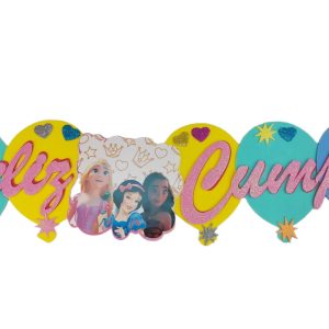 Cartel Goma Eva de Feliz cumpleaños Princesas x1