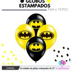 Globo De Latex Estampado Batman x 10