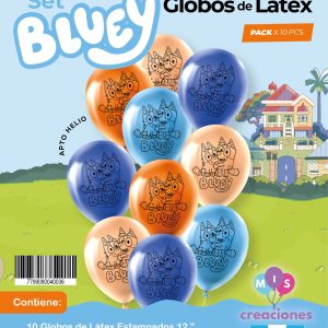 Globo De Latex Estampado Bluey x 10