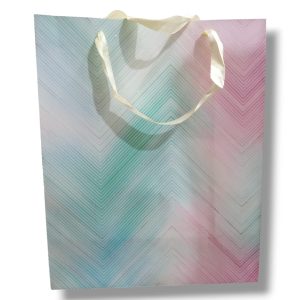 Bolsa de Regalo 3D c/manija Glitter ZigZag Pastel 32x26 x1