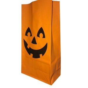 Bolsita De Papel Halloween Calabaza x10