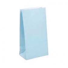 Bolsita De Papel Lisa Celeste Pastel x 10