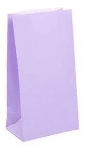Bolsita De Papel Lisa Lila Pastel x 10