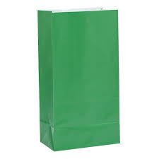 Bolsita De Papel Lisa Verde x 10