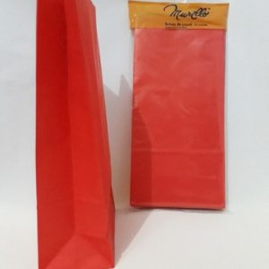 Bolsita De Papel Lisa Rojo x 10