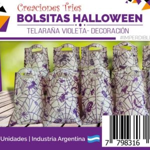 Bolsita Golosinera de tela halloween x1 (17 x 25) - Imagen 5