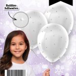 Set de globos Brillos Blanco x 3