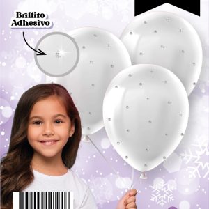 Set de globos Brillos Blanco x 3