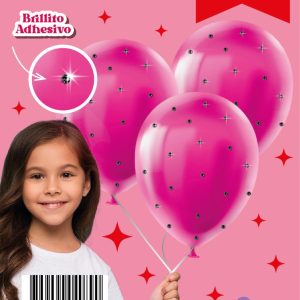 Set de globos Brillos Fucsia x 3