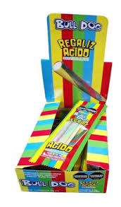 Caja de Caramelos Bull Dog Regaliz Acido x 12