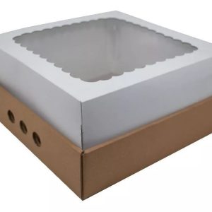 Caja Para Torta Con Visor 30 * 30 * 12