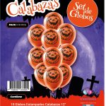 Globo De Latex Estampado De Calabazas x 10u