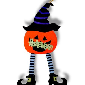 Cartel calabaza con piernas de bruja x 1