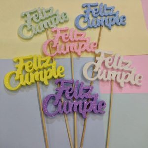 Cartel Feliz Cumple Goma Eva Gibre Pastel x 1