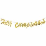 Guirnalda Feliz Cumpleaños Dorado x1