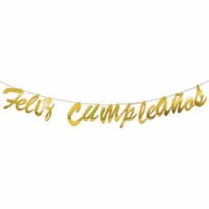 Guirnalda Feliz Cumpleaños Dorado x1