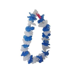 Collar hawaiano eco Celeste y Blanco ARG x1