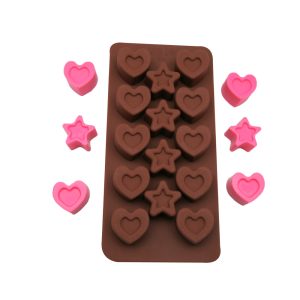 Molde Para Bombon Silicona Corazon y Estrella