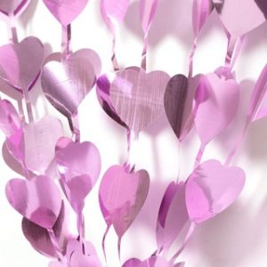 Cortina De Corazones Rosa x 1