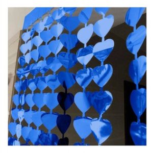 Cortina De Corazón Azul x 1