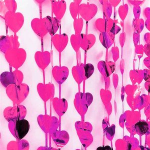 Cortina De Corazon Fucsia x 1
