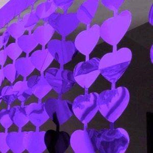Cortina De Corazones Violeta x 1
