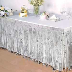 Cortina metalizada para Mesa Plateada x1