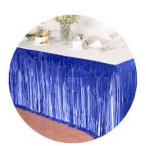 Cortina metalizada para Mesa azul x1