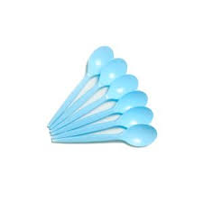 Cucharitas De Plastico Celeste Pastel x50